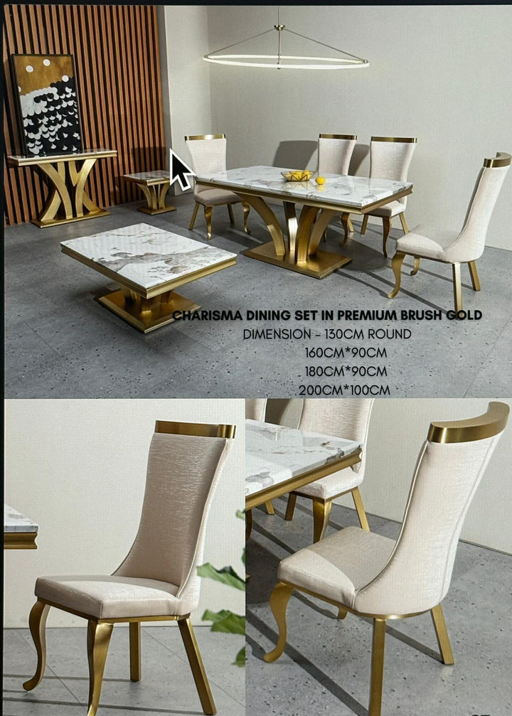 Charisma marble dining table with chairs