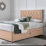 Plush Velvet Solid Divan Bed and Headboard