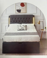 Suede fabric storage bed