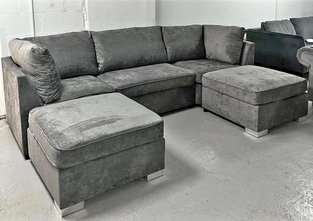 U shape sofa with high back