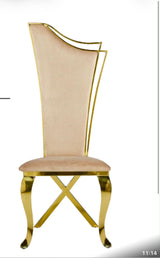 Serena White Upholstered Dining Chairs (Set Of 2) Stainless Steel Side Chair With Gold Legs
