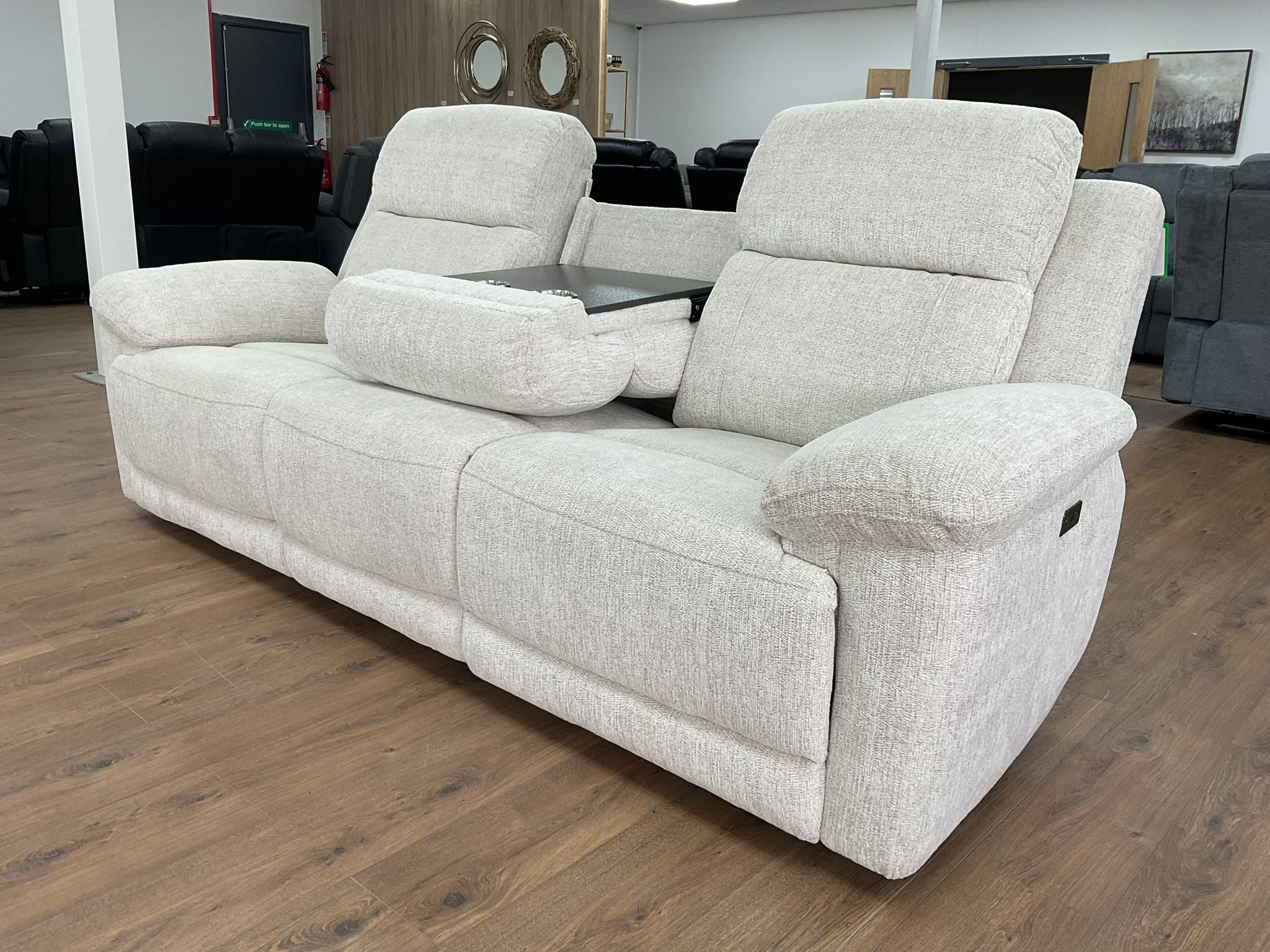 Fabric electric recliner sofa