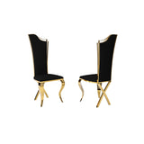 Serena White Upholstered Dining Chairs (Set Of 2) Stainless Steel Side Chair With Gold Legs