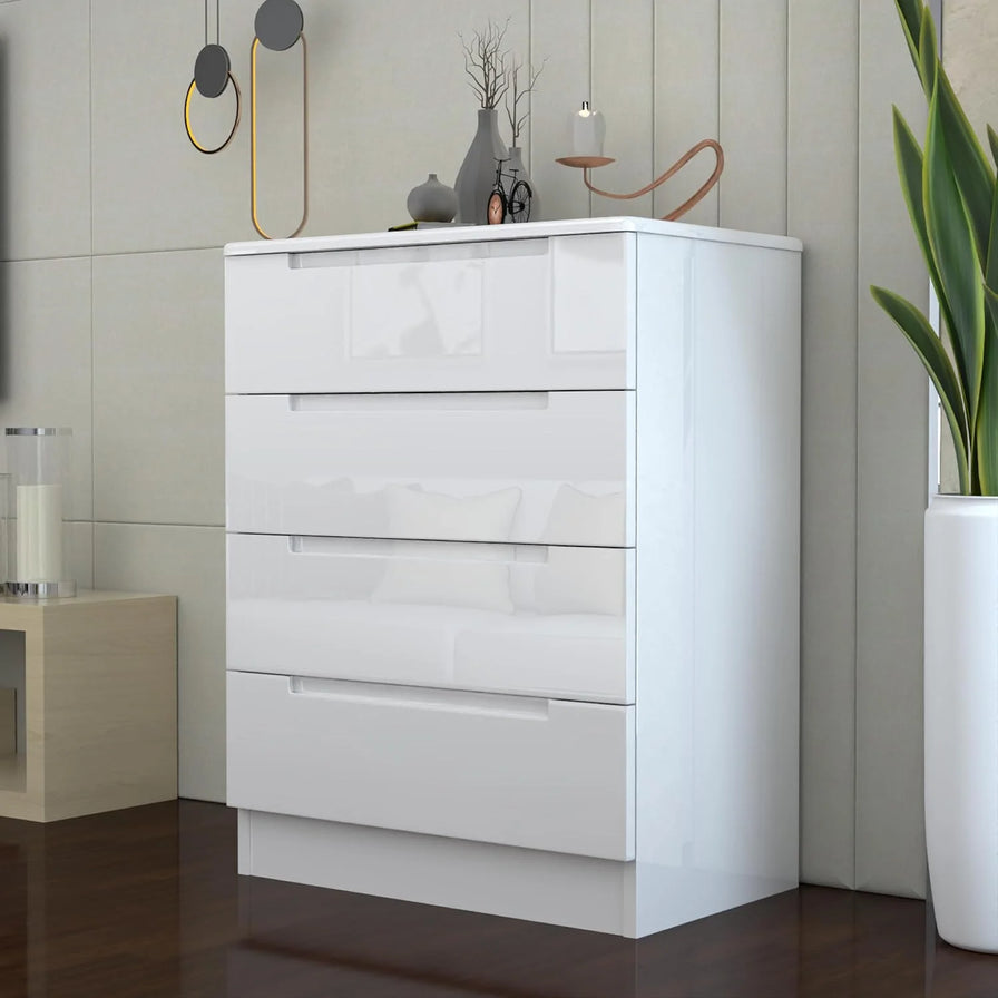 4 Tier High Gloss Chest of Drawers