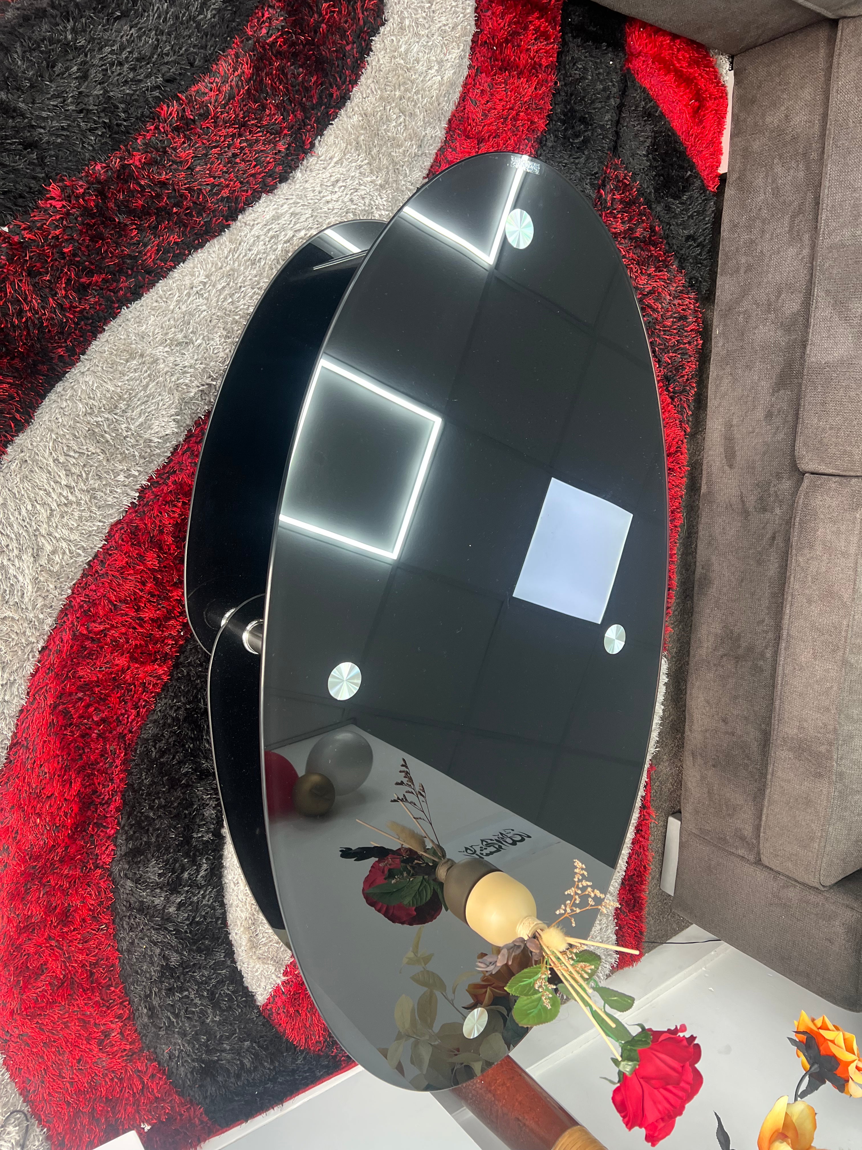 Glass coffee table with tempered glass