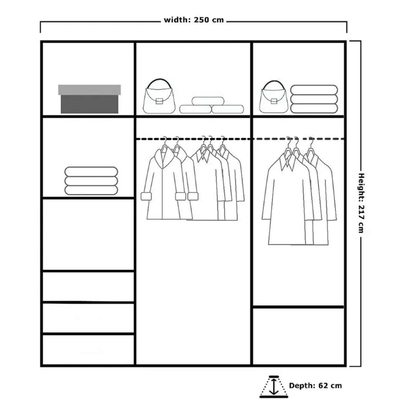 Ronni sliding wardrobe 250cm /203cm