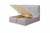 New York wooden and fabric  storage bed with led light and speaker