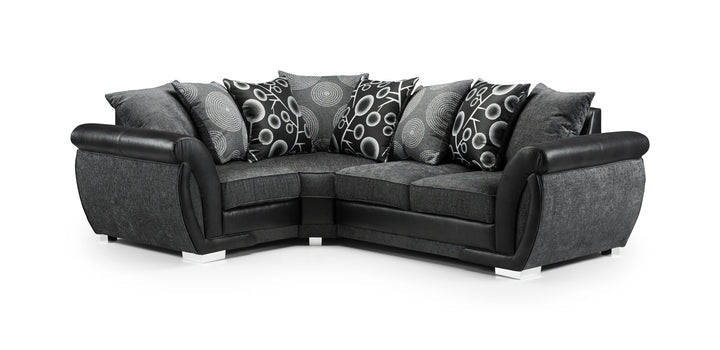 Shannon Sofa - Black/Grey Left /right Hand Facing Corner