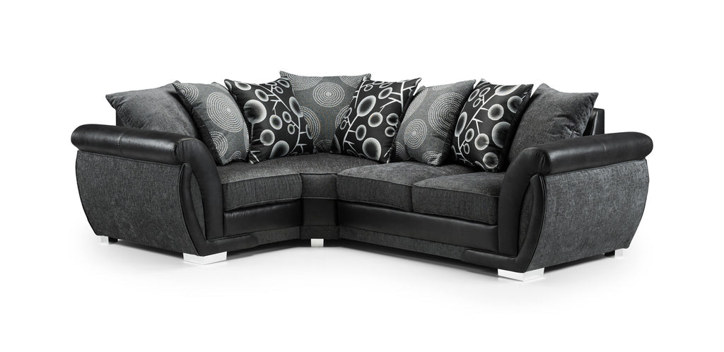 Shannon Sofa - Black/Grey Left /right Hand Facing Corner