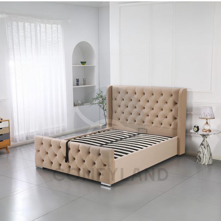Beige  milli bed with storage