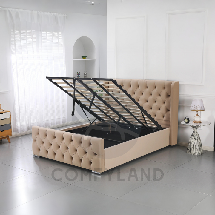 Beige  milli bed with storage