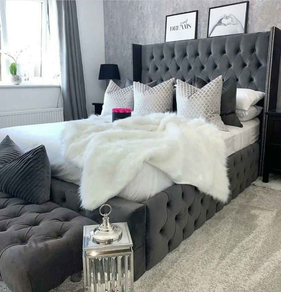 Diamond design bed with storage