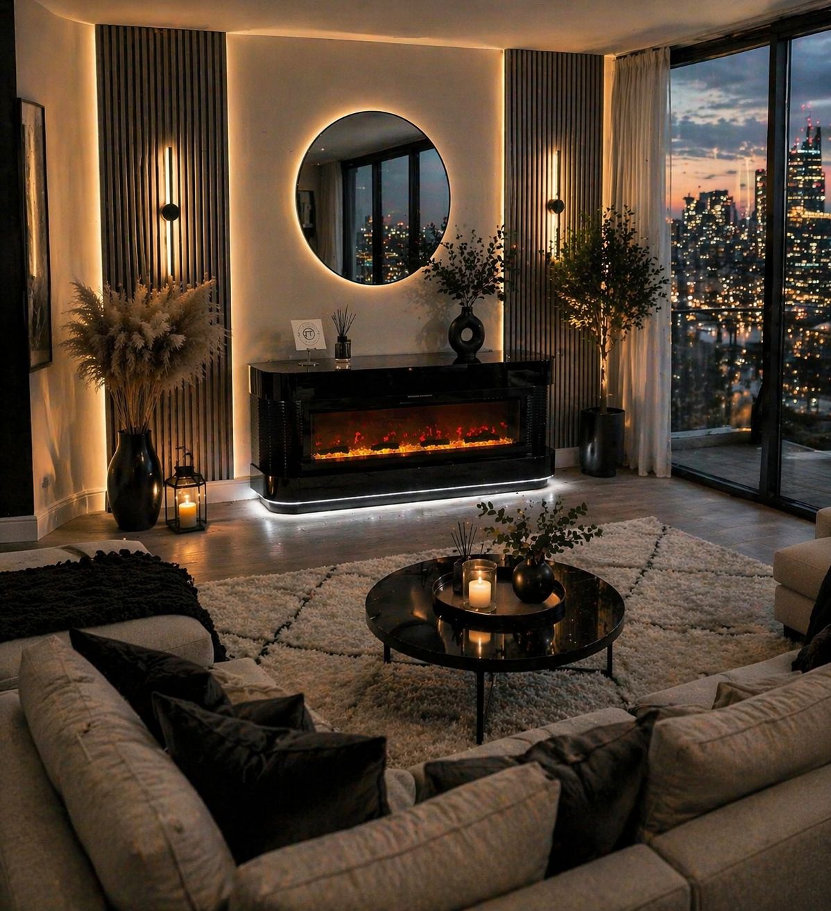 Fire place black built in Bluetooth speaker