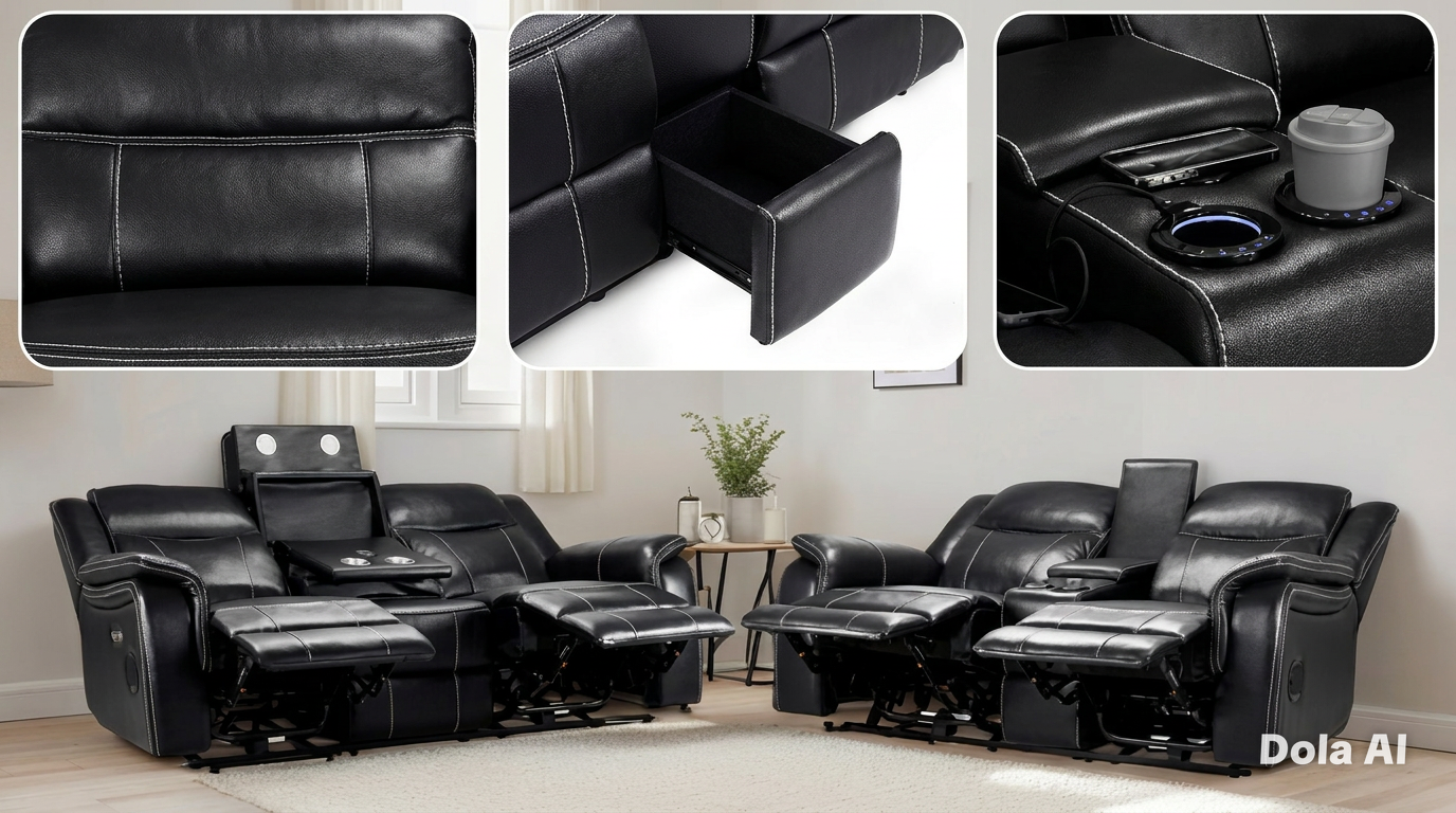 Galaxy Tech  Prade leather recliner sofa
