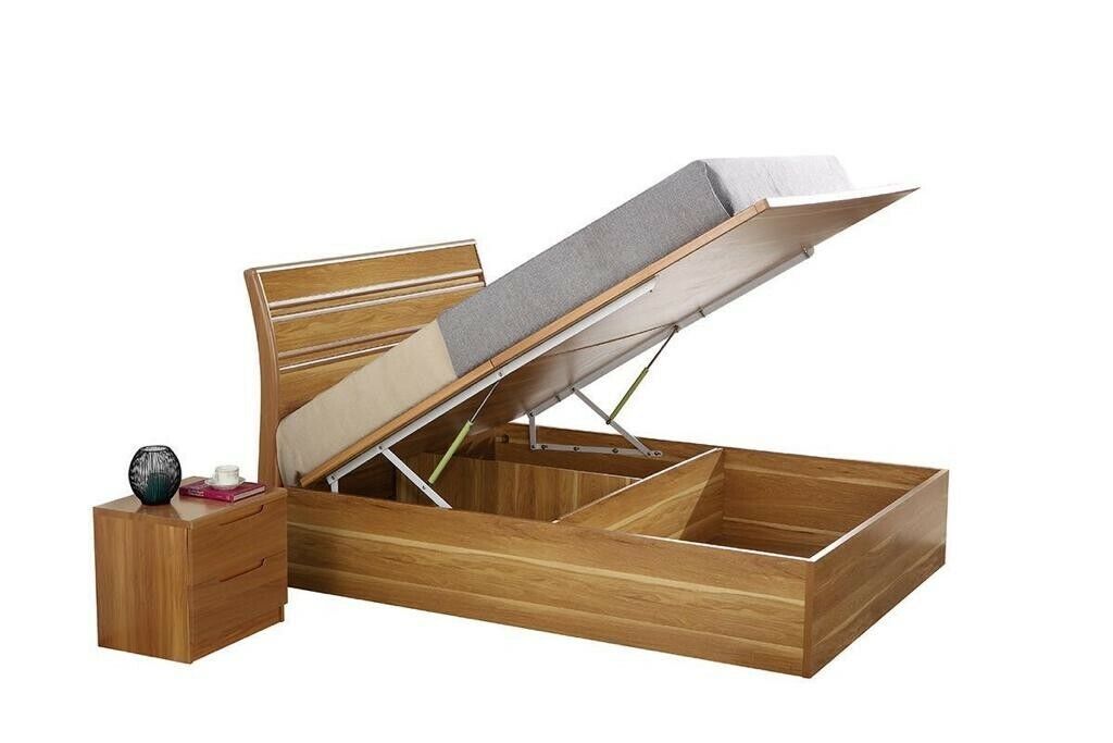 Rugby honey oak solid wood bed