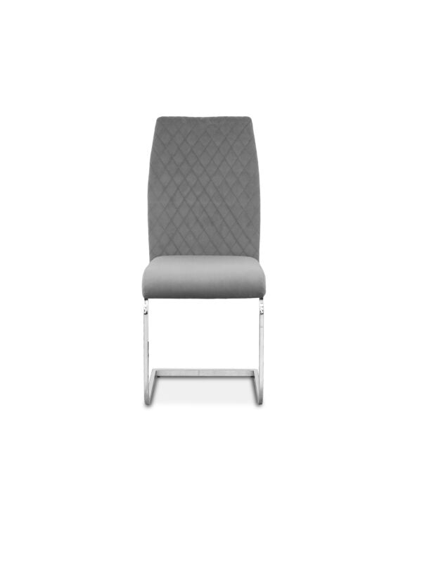 Zermatt 120cm Dining Table (120cm Fixed Top) (Grey Ceramic) with 6 Zermatt Chairs