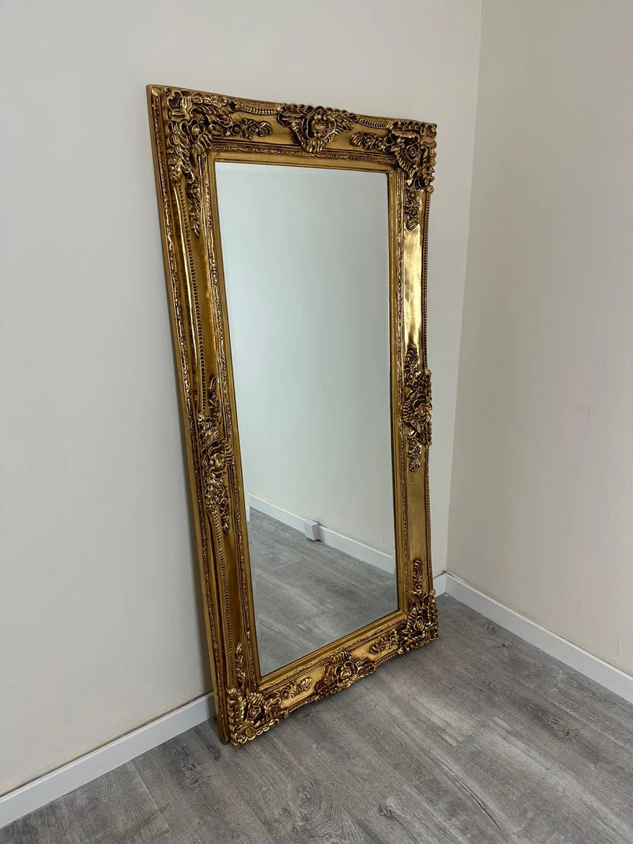 ornamental gold colour mirror