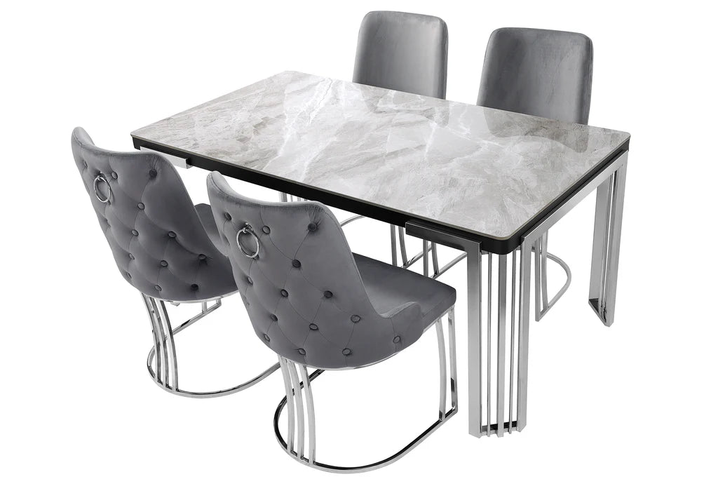 Daisy dining table with six chairs