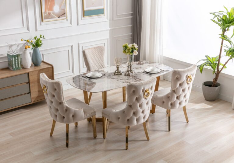 Sorrento Oval  Ceramic Gold Table with chairs