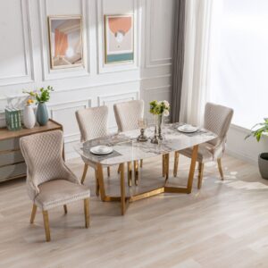 Sorrento Oval  Ceramic Gold Table with chairs