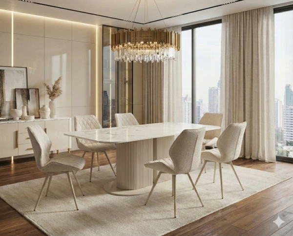 Sydney  Ceramic Dining  with 6 chairs
