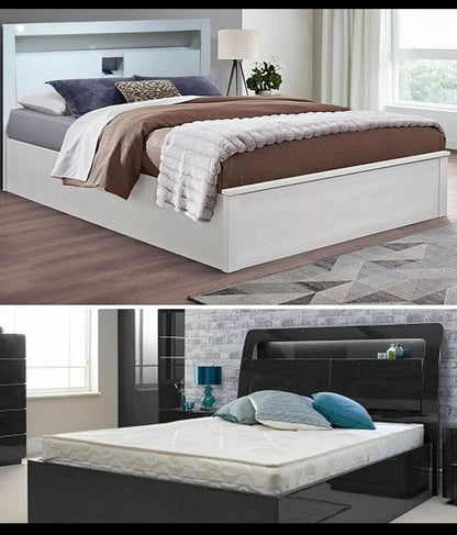 Solid wooden high gloss bed