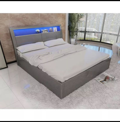 Solid wooden high gloss bed