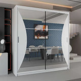 Alison Double Sliding Wardrobe with Mirrored Doors W150cm x H217cm
