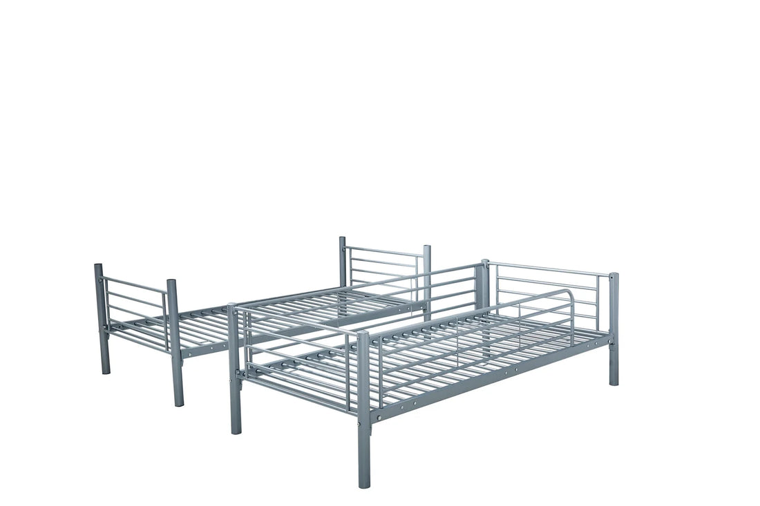 metal bunk bed with mattresses