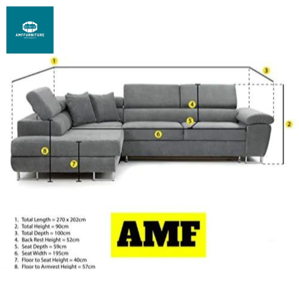 Lshape anton sofa bed