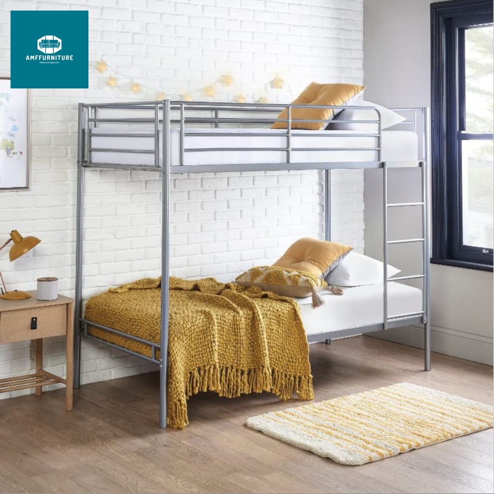 Metal bunk bed silver