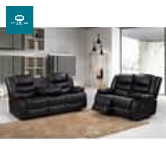 ROMA recliner leather sofa 3+2 /corner Black