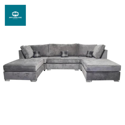 U shape corner sofa high back (grey)