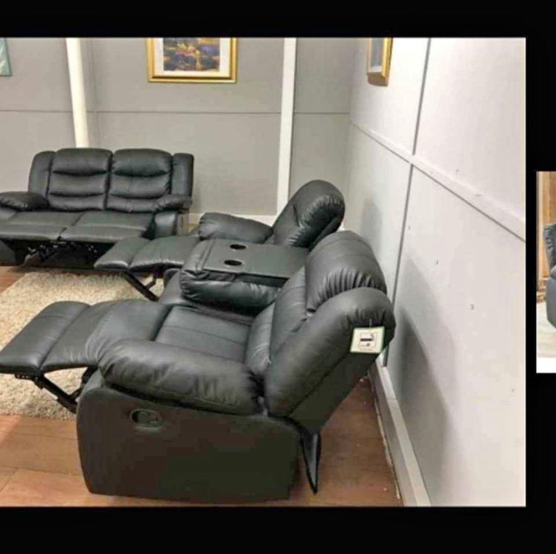 manual recliner leather sofa
